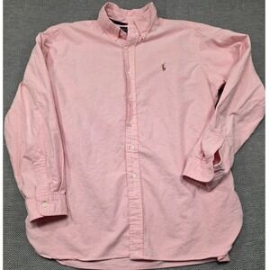 Ralph Lauren Men XL Pink Cotton Oxford Button Down Shirt Classic Fit Long Sleeve